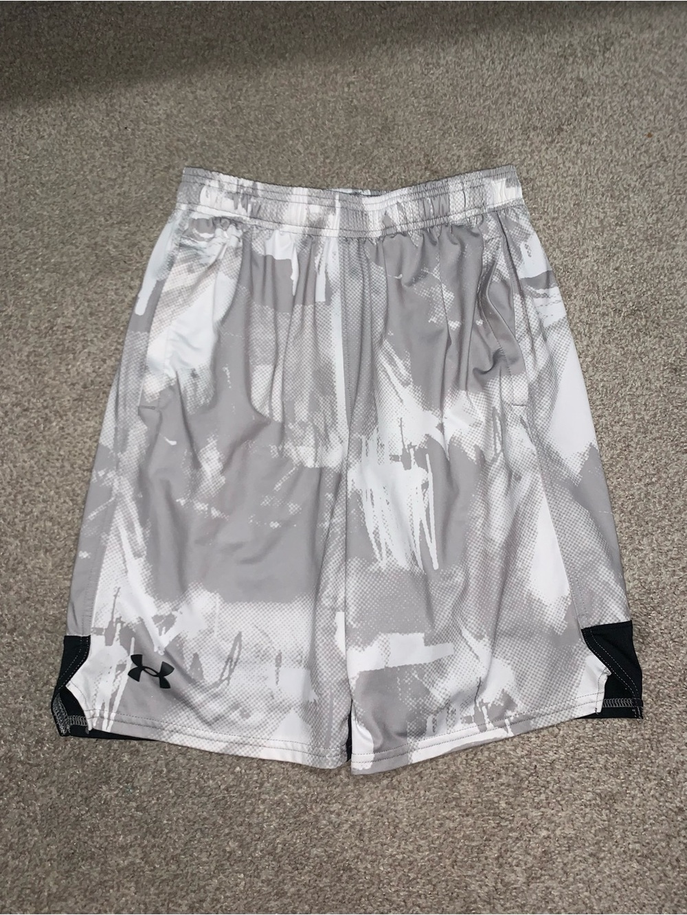 Under Armour Gray and White Men's Athletic Shorts